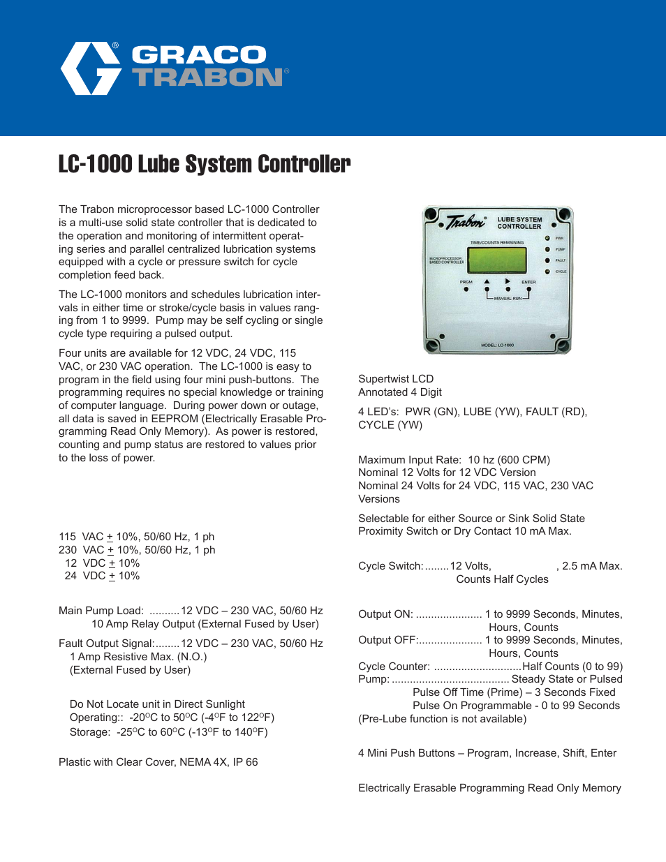 Graco Trabon LC-1000 User Manual | 8 pages