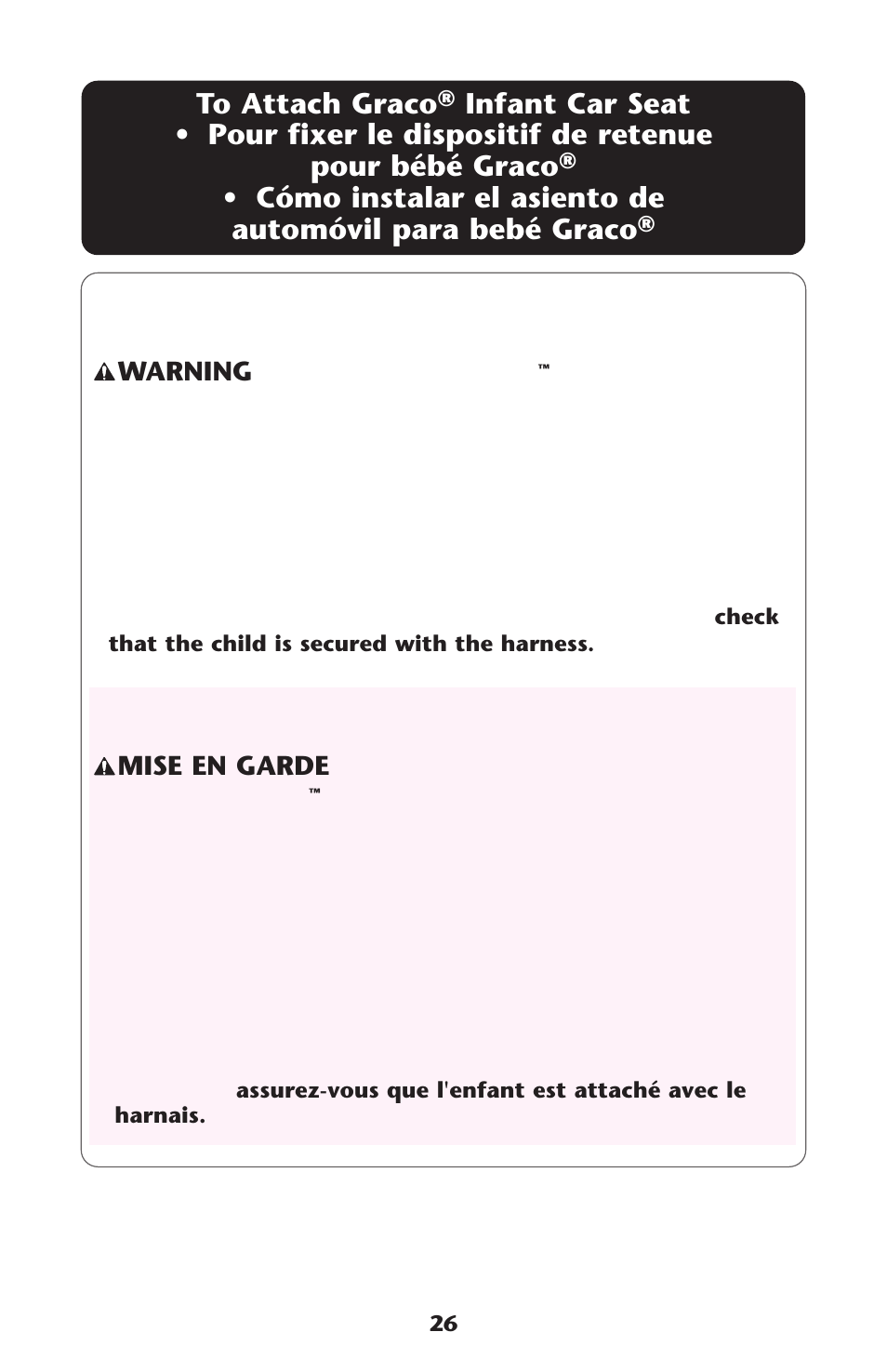 Mise en garde, Warning | Graco AlanoTM User Manual | Page 26 / 112