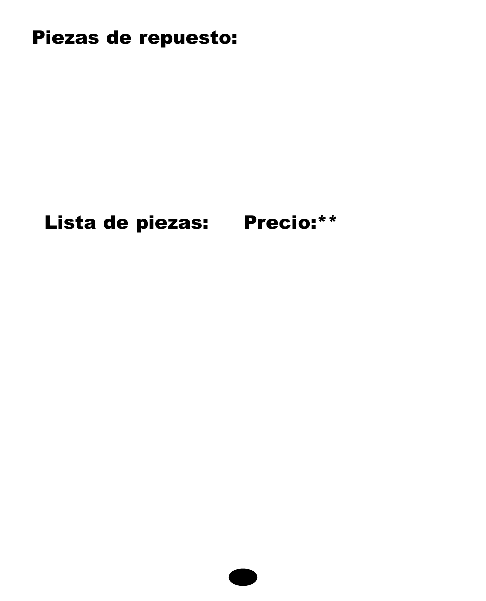 Si necesita ayuda, Piezas de repuesto, Lista de piezas | Precio | Graco ISPA060AA User Manual | Page 127 / 128
