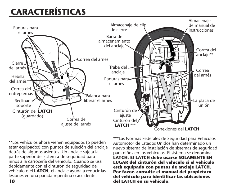 Características | Graco ComfortSport PD106974A User Manual | Page 58 / 96