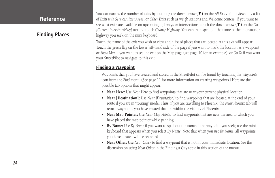 Finding a waypoint | Garmin StreetPilot 2650 User Manual | Page 34 / 95