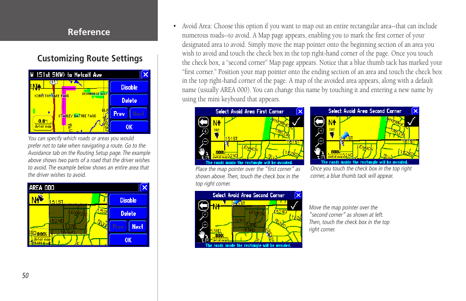 Reference, Customizing route settings | Garmin StreetPilot 2650 User Manual | Page 60 / 95