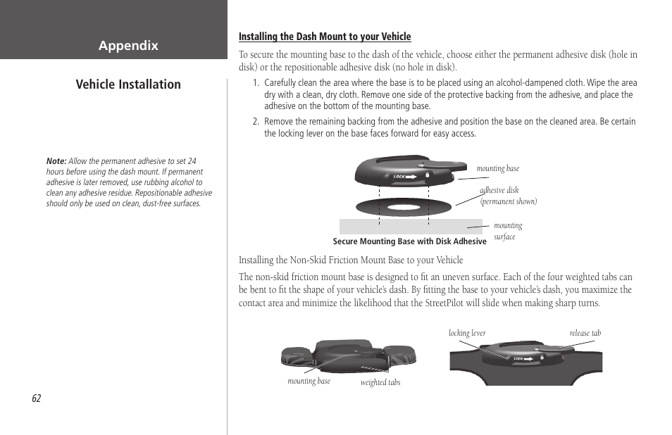 Appendix, Vehicle installation | Garmin StreetPilot 2650 User Manual | Page 72 / 95