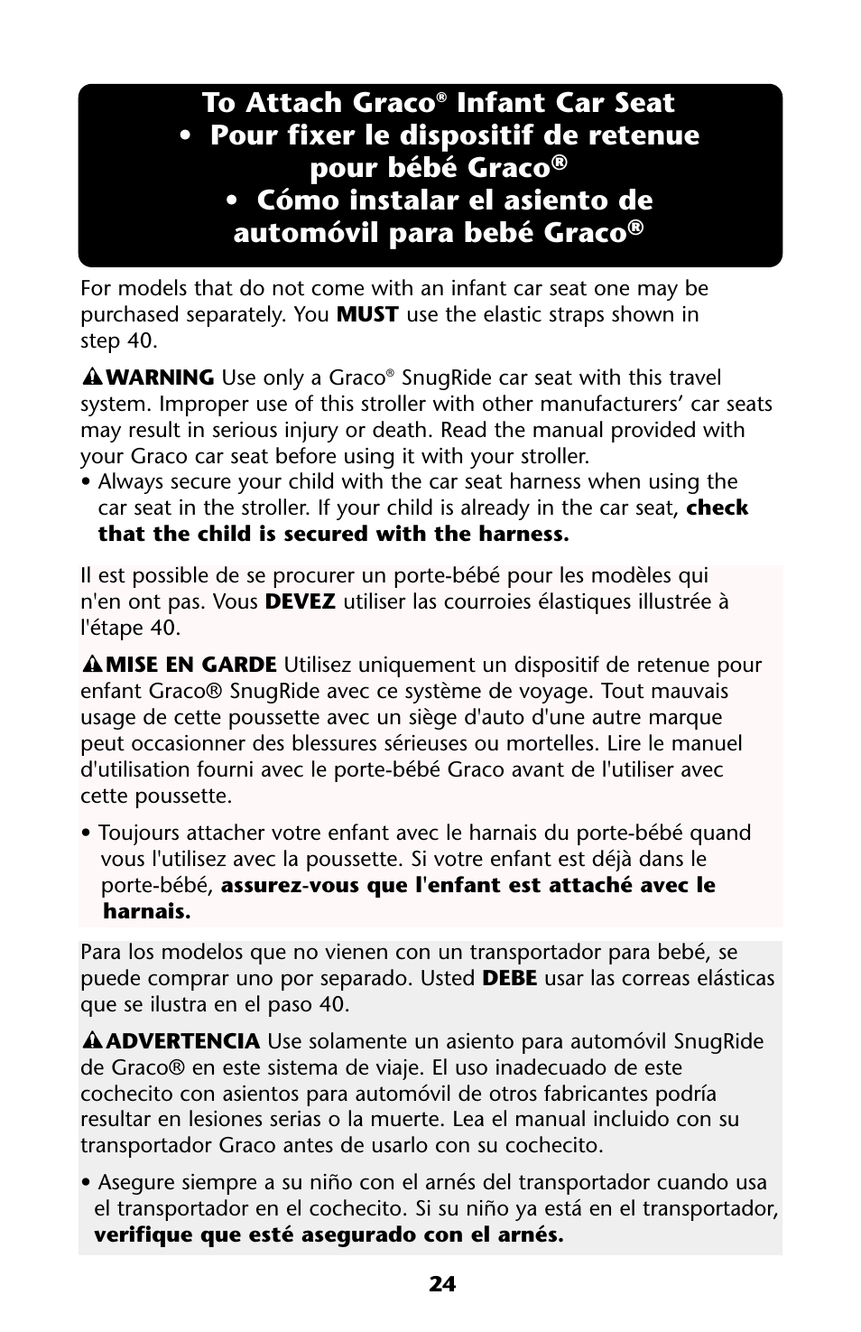Graco ISPA144AA User Manual | Page 24 / 121