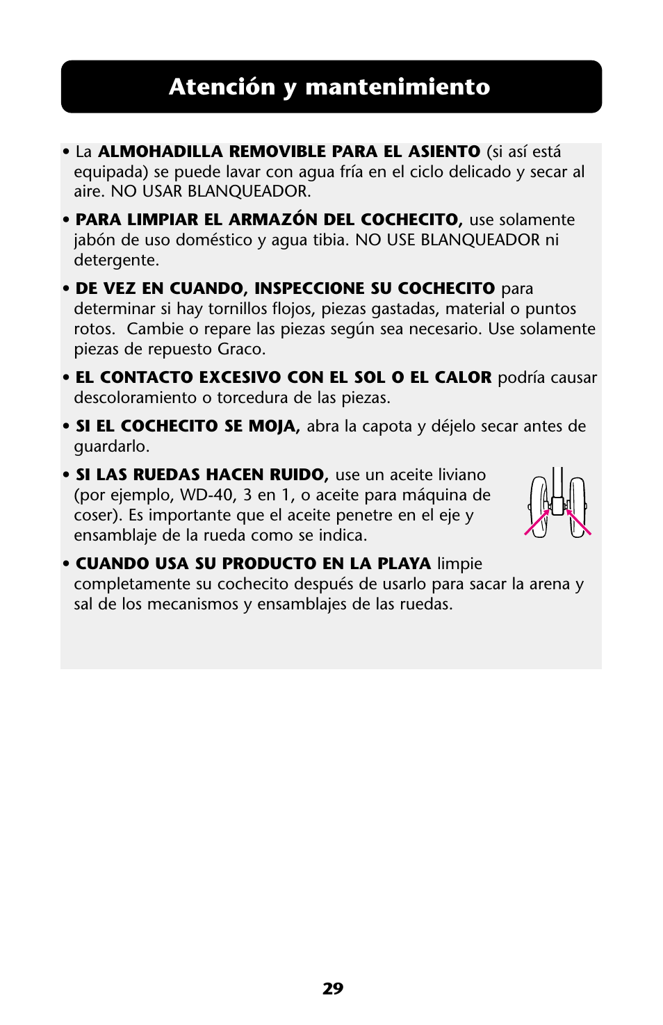 Atención y mantenimiento | Graco ISPA144AA User Manual | Page 29 / 121