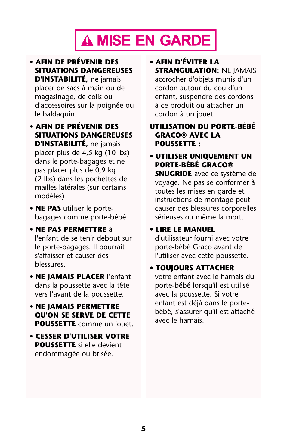 Graco ISPA144AA User Manual | Page 5 / 121