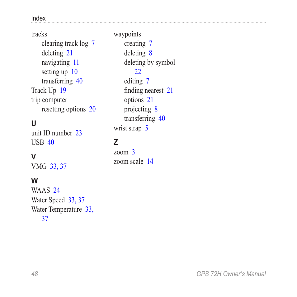 Garmin GPS 72H User Manual | Page 54 / 56