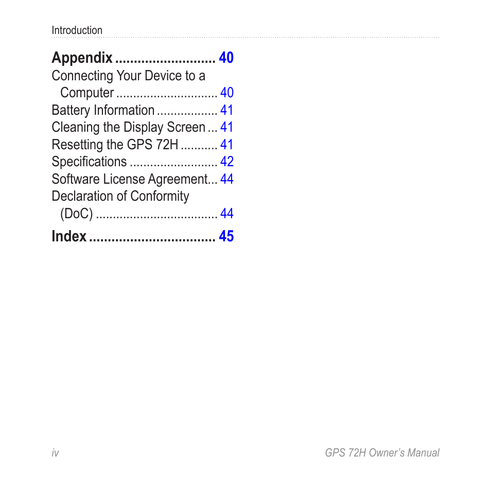 Garmin GPS 72H User Manual | Page 6 / 56