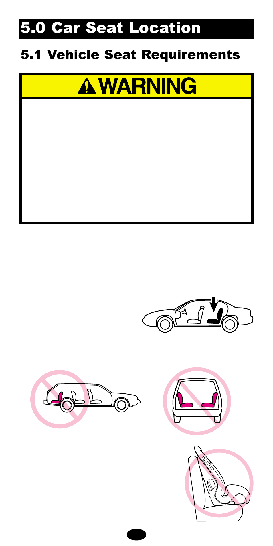 0 car seat location, 1 vehicle seat requirements | Graco 8487 User Manual | Page 11 / 83