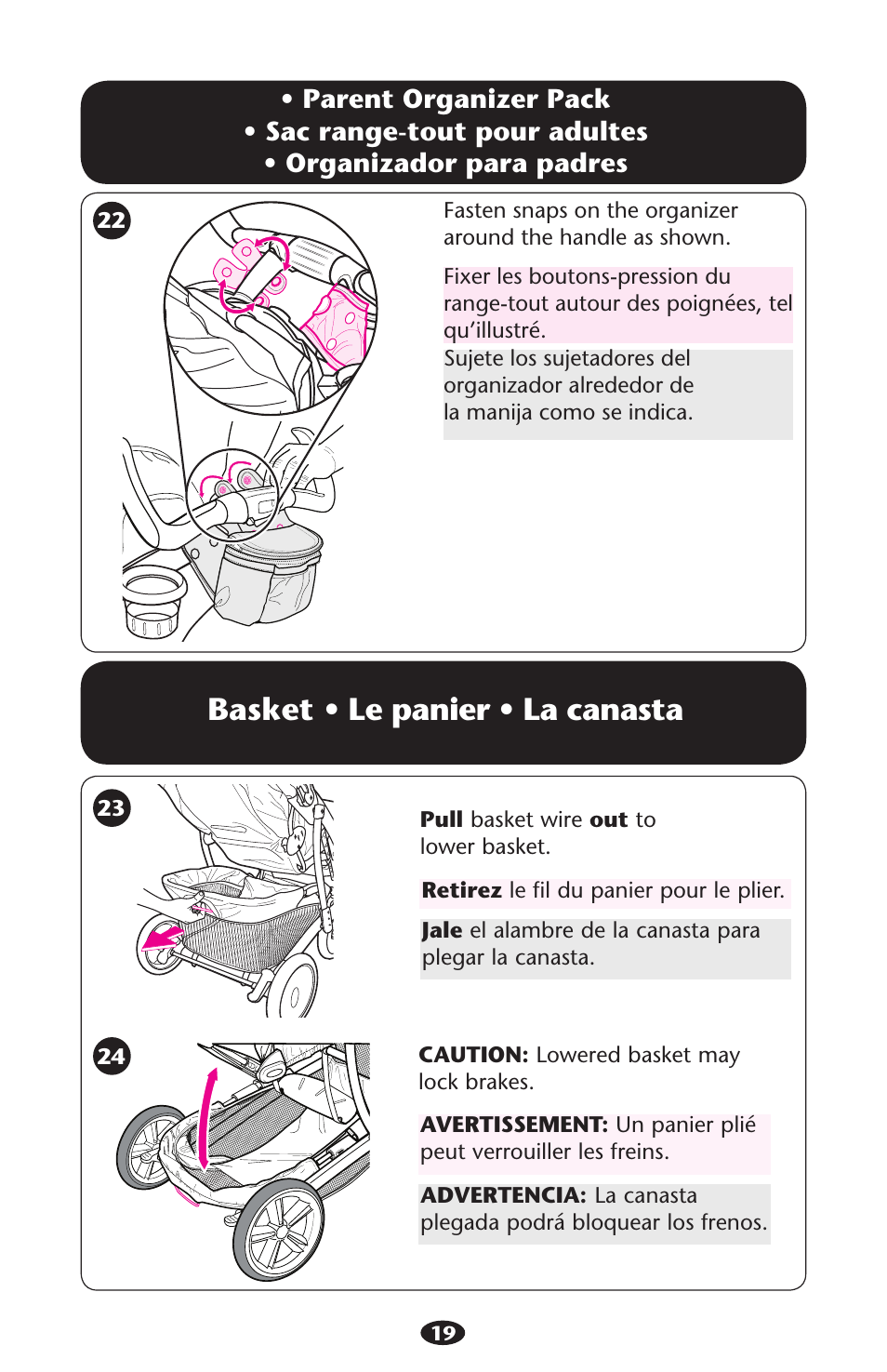 Basket • le panier • la canasta | Graco ISPA216AB User Manual | Page 19 / 40