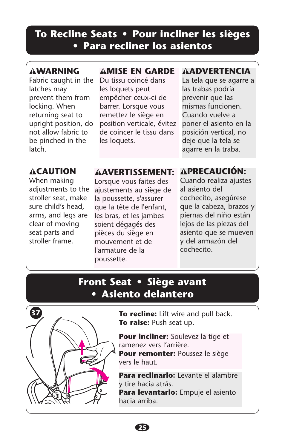 Front seat • siège avant • asiento delantero | Graco ISPA216AB User Manual | Page 25 / 40