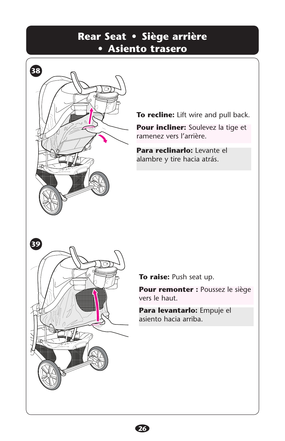 Rear seat • siège arrière • asiento trasero | Graco ISPA216AB User Manual | Page 26 / 40