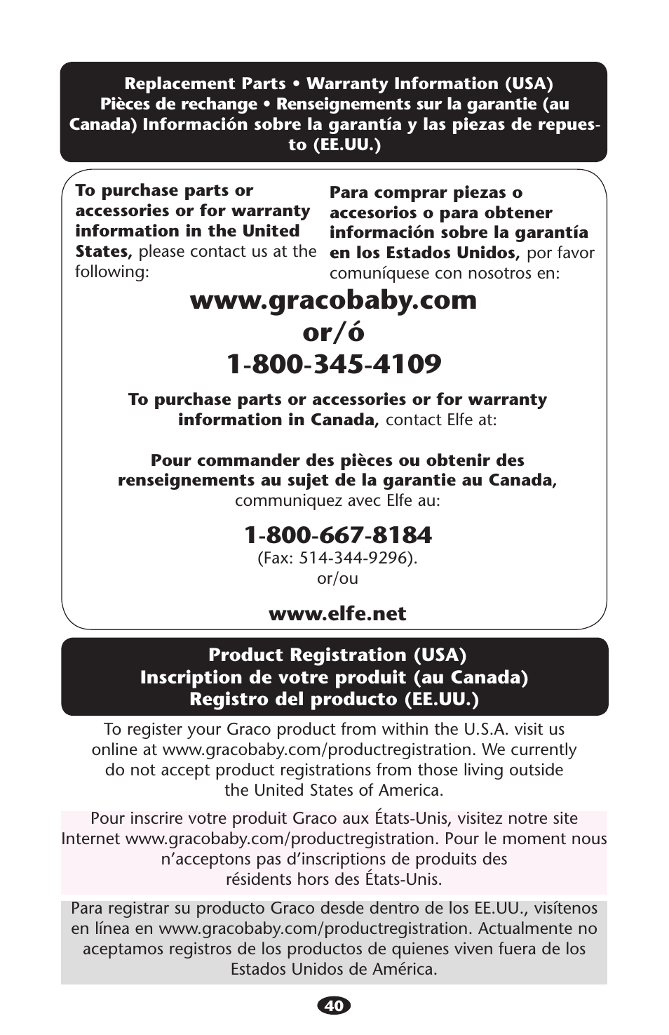 Graco ISPA216AB User Manual | Page 40 / 40