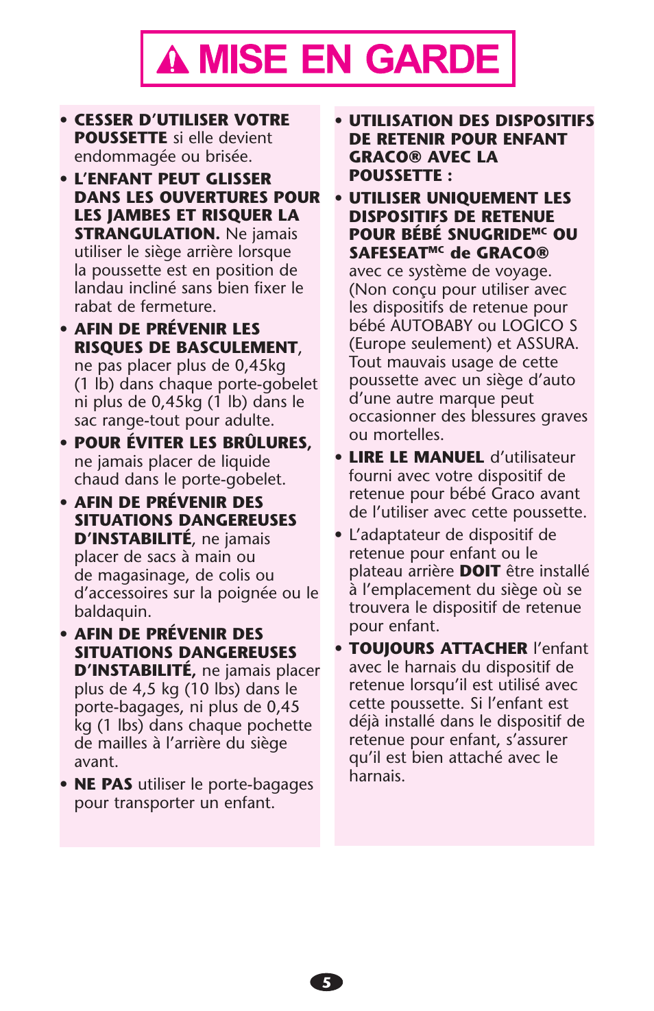Graco ISPA216AB User Manual | Page 5 / 40