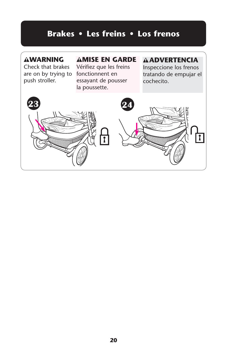 Rakes | Graco Quattro Tour Sport 1752033 User Manual | Page 20 / 136