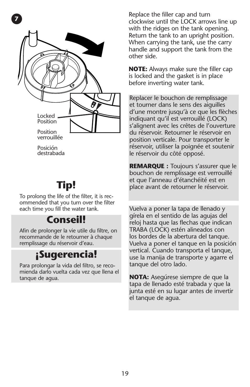 Conseil, Sugerencia | Graco ISPD023AB User Manual | Page 19 / 40