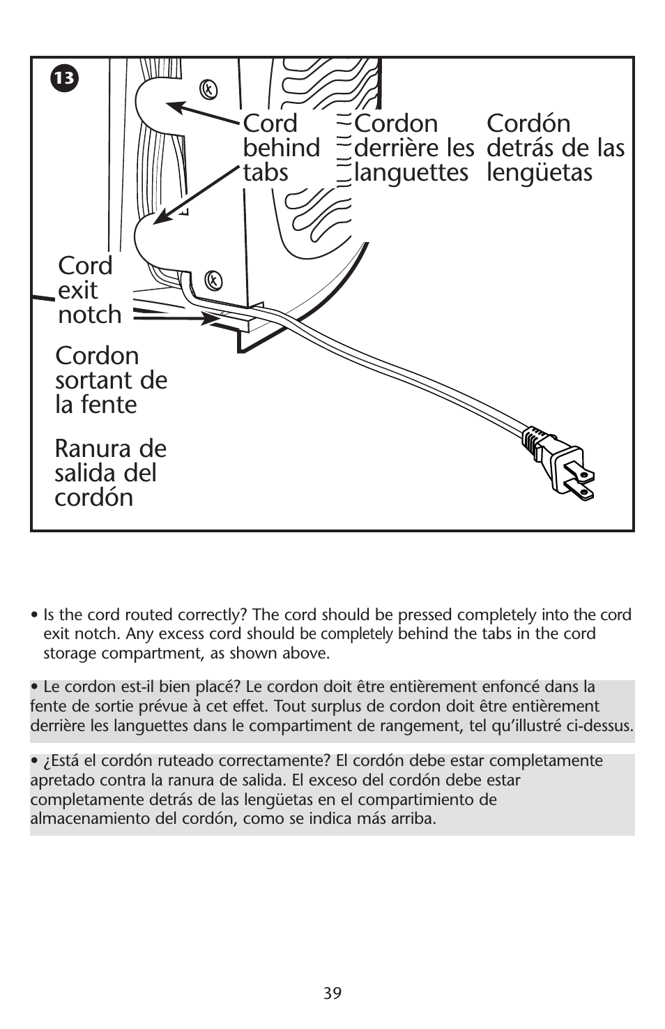 Cordon sortant de la fente | Graco ISPD023AB User Manual | Page 39 / 40