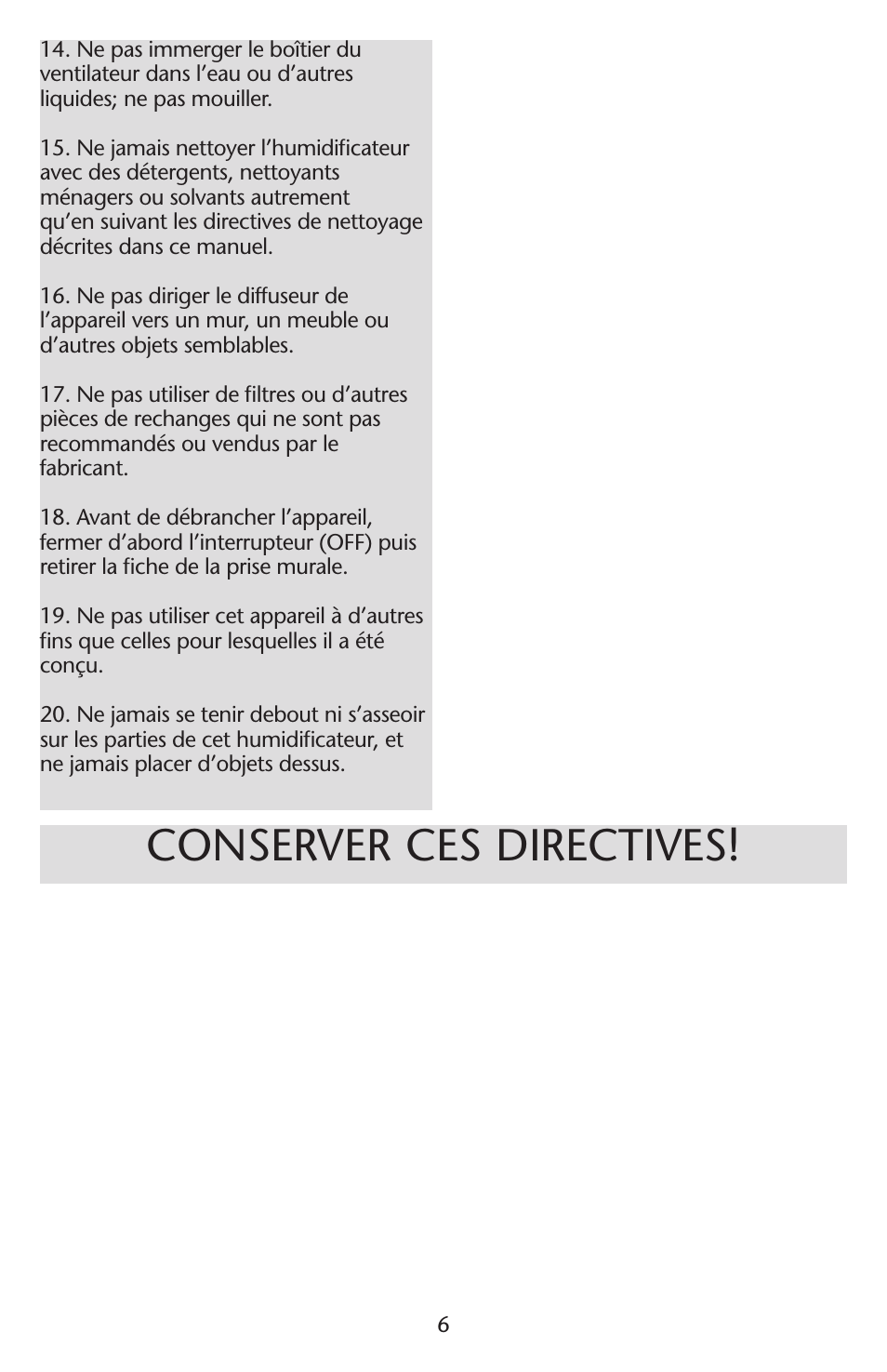 Conserver ces directives | Graco ISPD023AB User Manual | Page 6 / 40