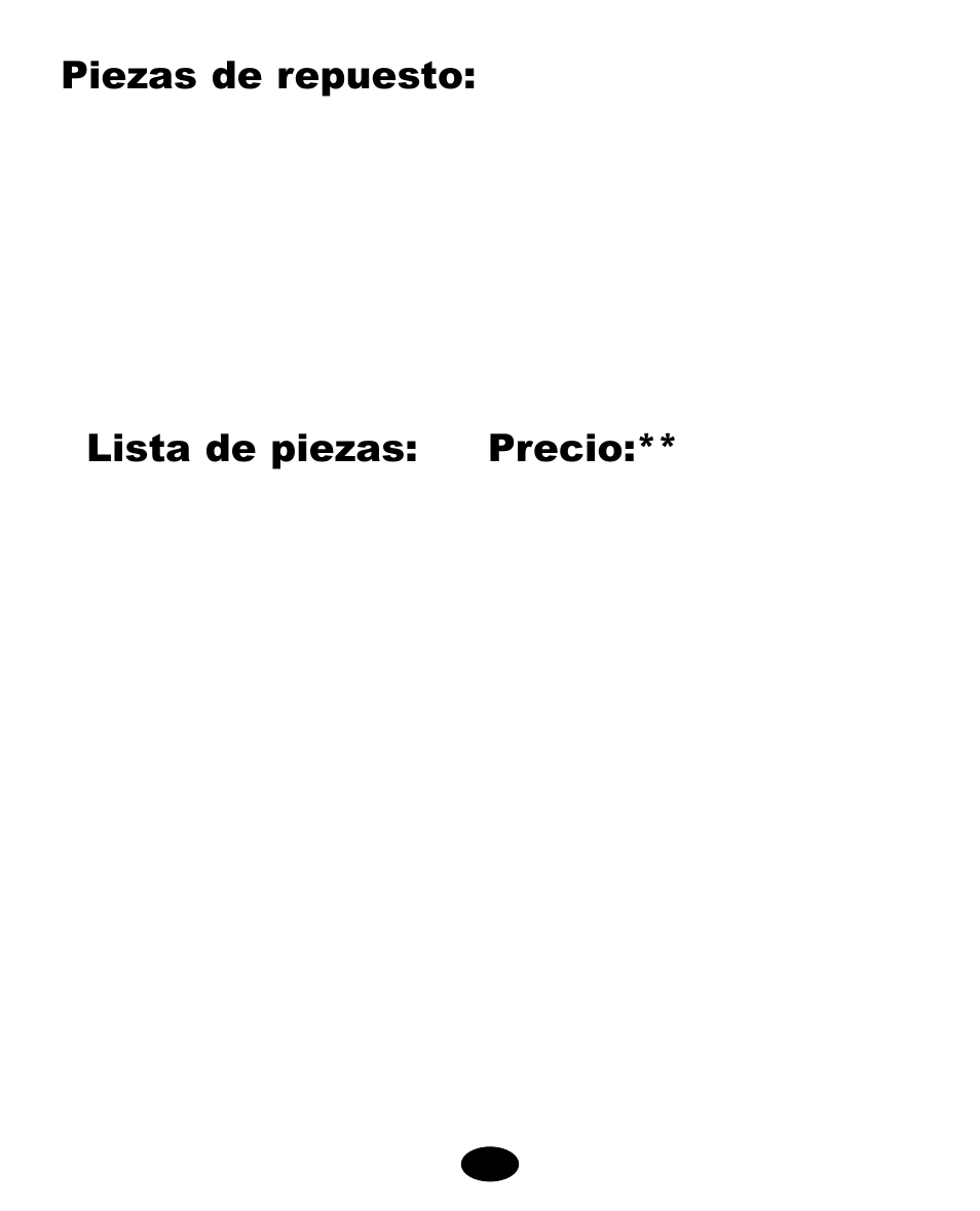 Si necesita ayuda, Piezas de repuesto, Lista de piezas | Precio | Graco 6212 User Manual | Page 121 / 122