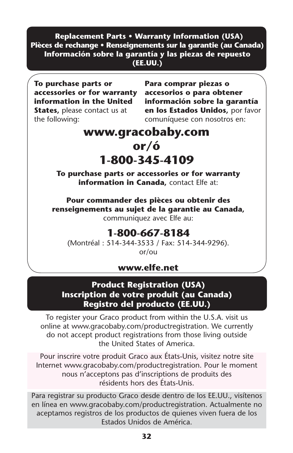 Graco 1763285 User Manual | Page 32 / 32