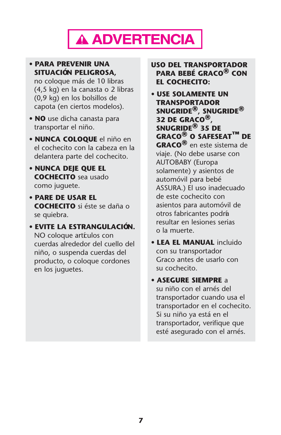 Graco 1763285 User Manual | Page 7 / 32