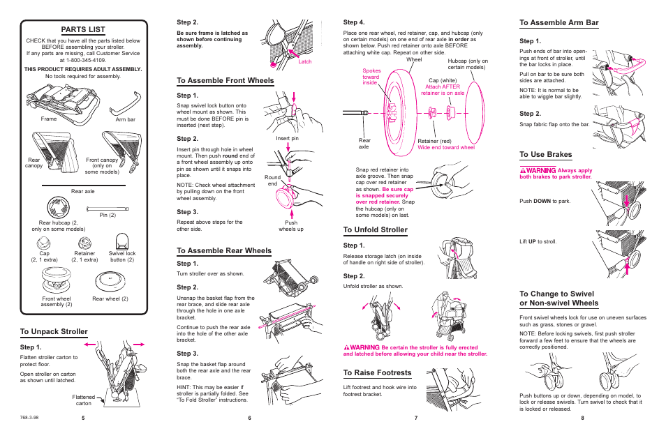 Parts list | Graco 7980 User Manual | Page 2 / 3