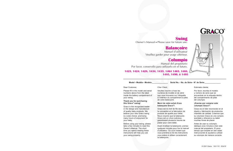 Graco 1423  EN User Manual | 23 pages