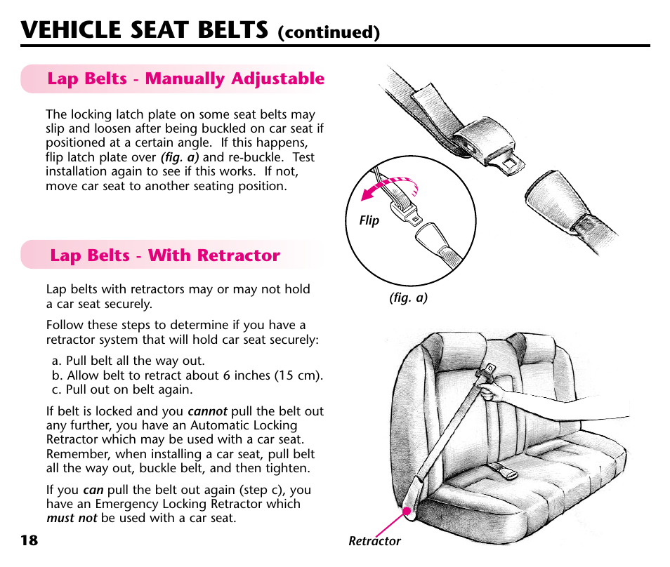 Vehicle seat belts | Graco 41413ZOL User Manual | Page 20 / 28
