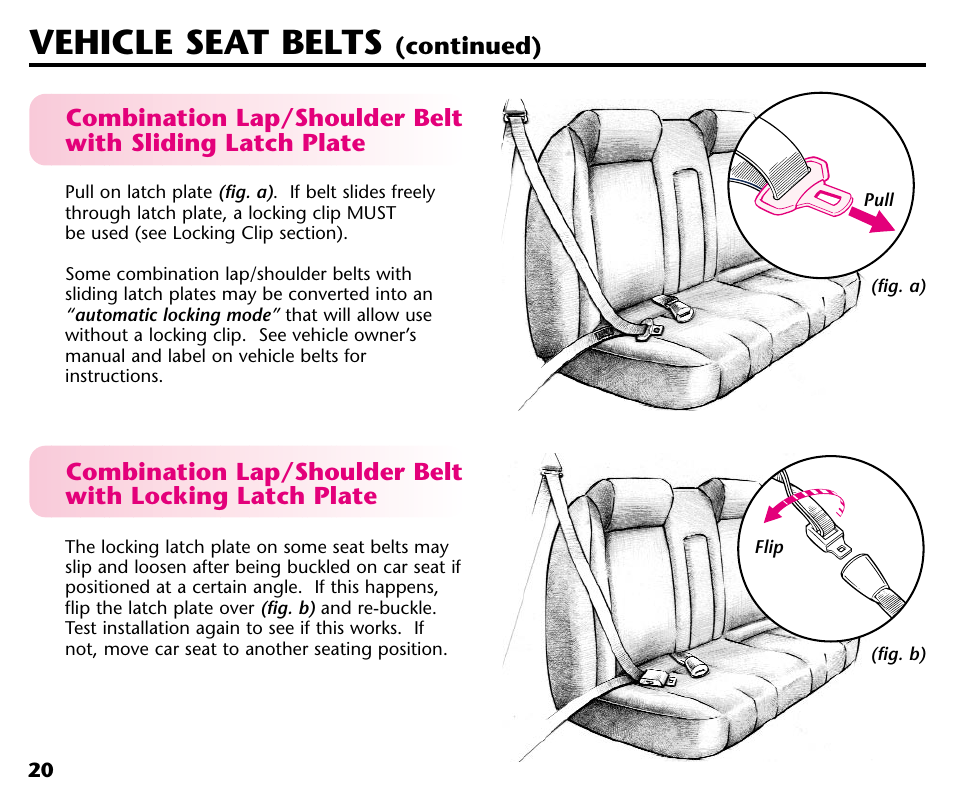 Vehicle seat belts | Graco 41413ZOL User Manual | Page 22 / 28