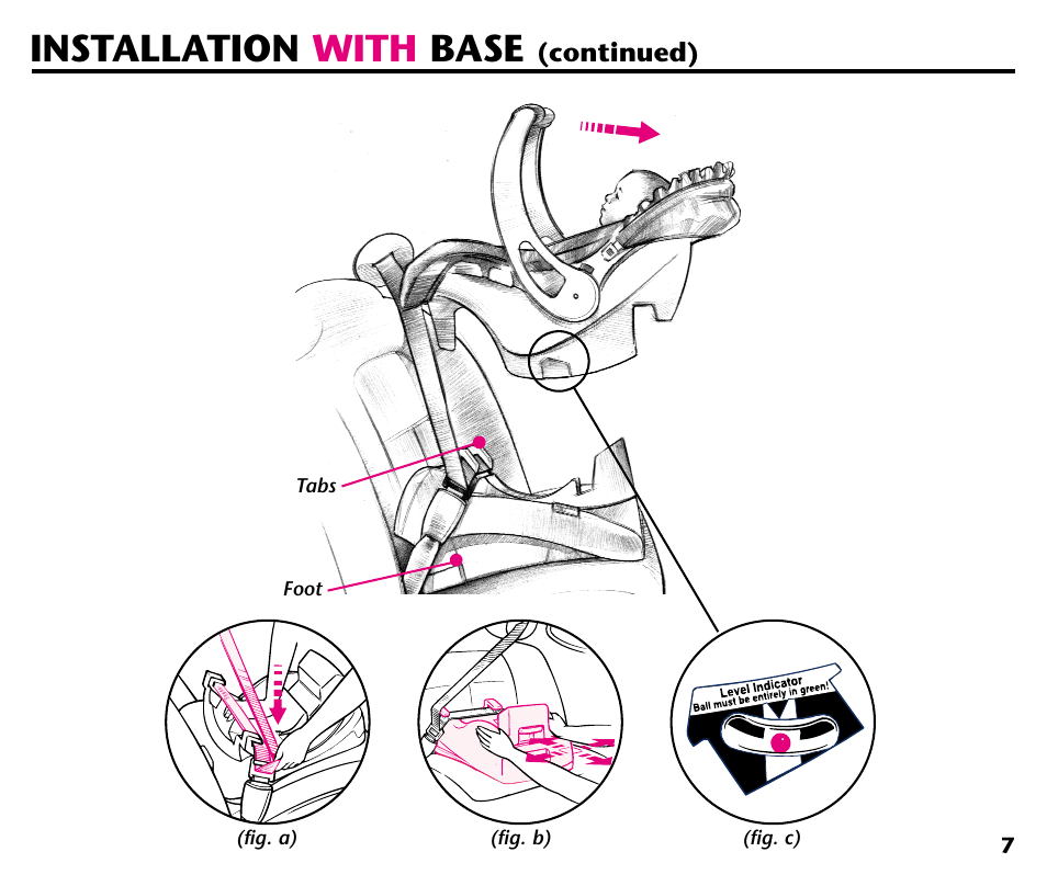 Installation with base | Graco 41413ZOL User Manual | Page 9 / 28