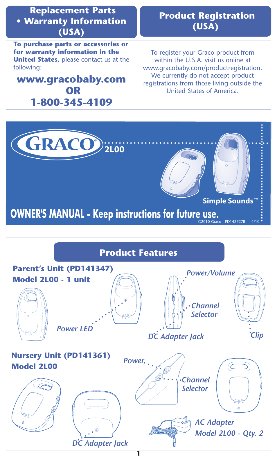 Graco 2L00 User Manual | 12 pages