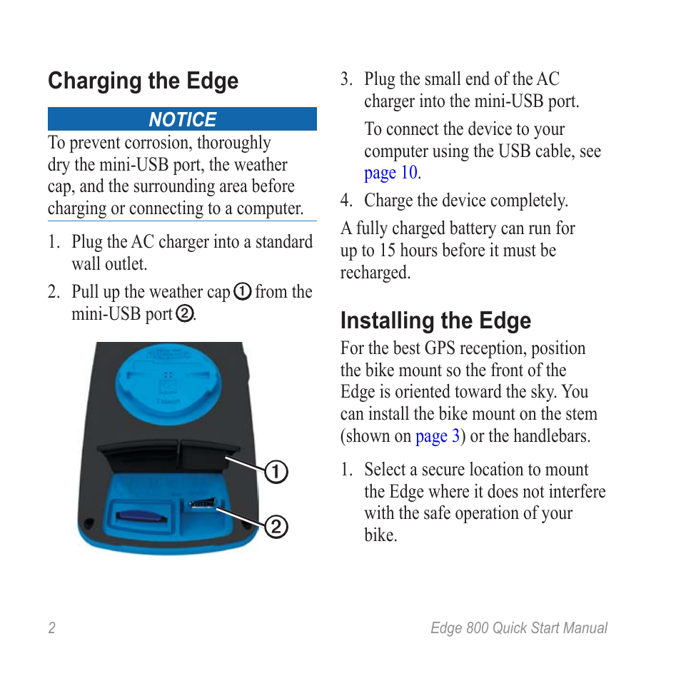 Ge the edge, Install the edge, Charging the edge | Installing the edge | Graco 800 User Manual | Page 4 / 16