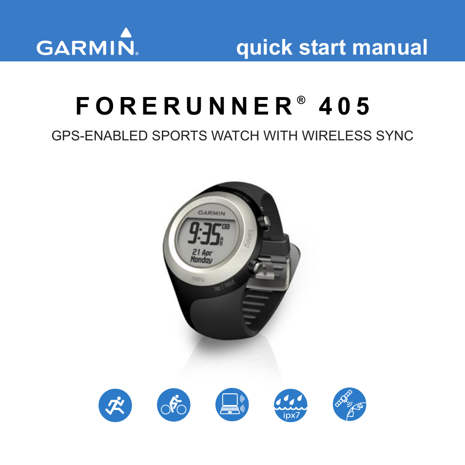 Garmin Forerunner 405 User Manual | 12 pages