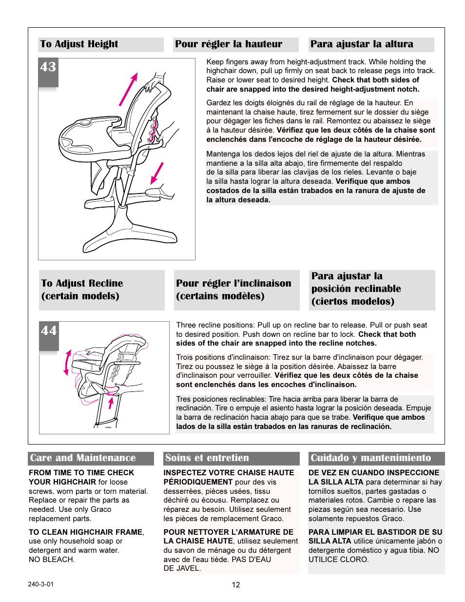 Graco 3645 User Manual | Page 12 / 16