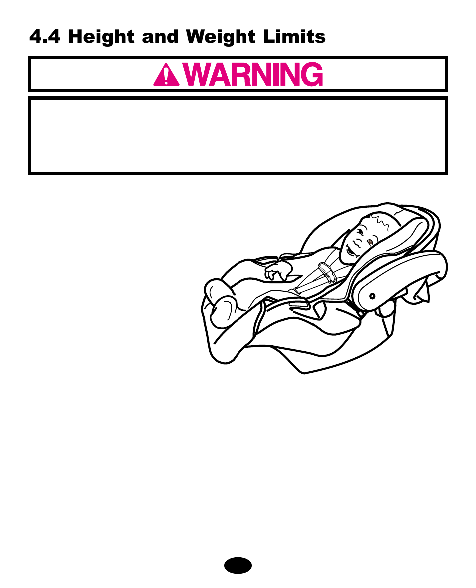 4 height and weight limits | Graco 8603COR User Manual | Page 17 / 80