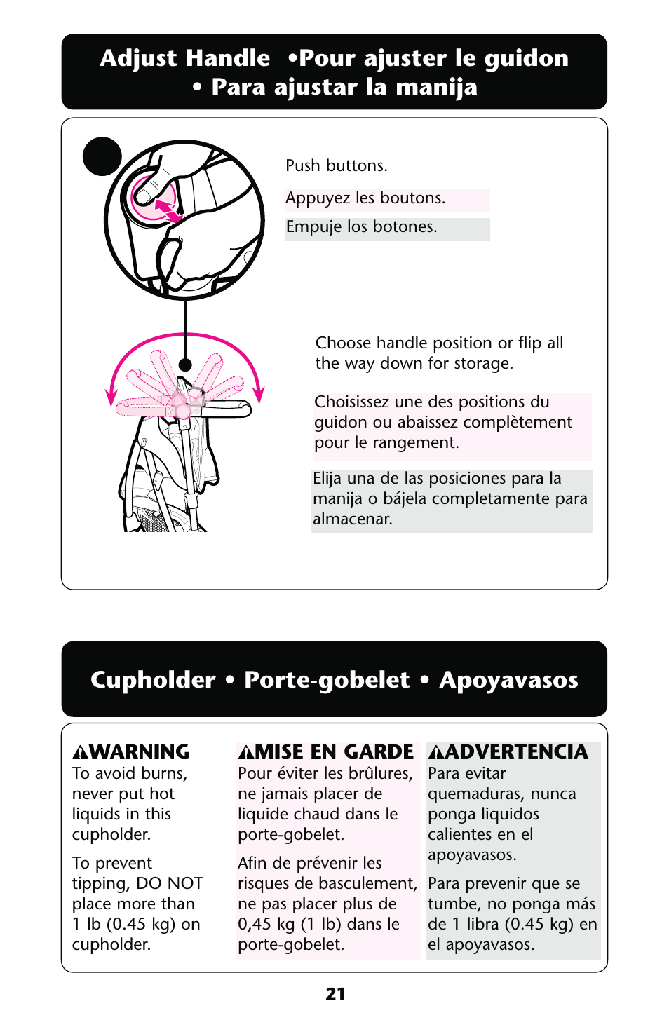 Djust s, Upholder | Graco 1763442 User Manual | Page 21 / 40