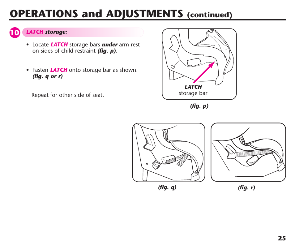Operations and adjustments, Continued) | Graco ComfortSport User Manual | Page 27 / 92