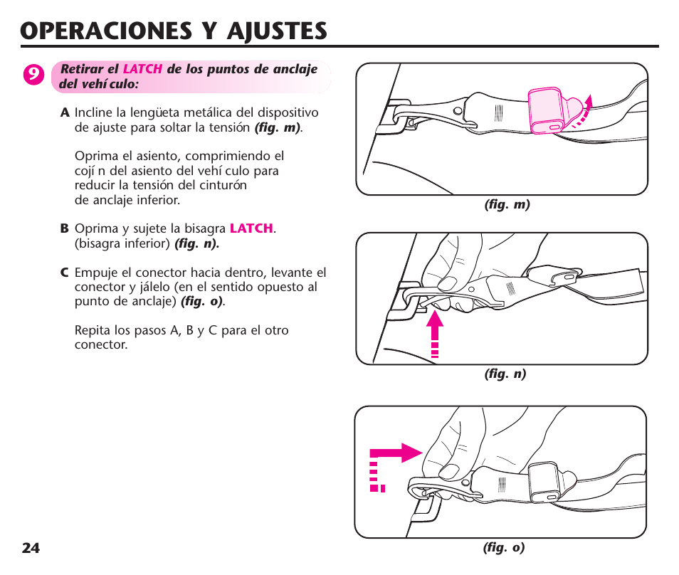 Operaciones y ajustes | Graco ComfortSport User Manual | Page 70 / 92
