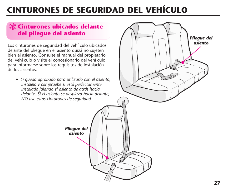 Cinturones de seguridad del vehículo | Graco ComfortSport User Manual | Page 73 / 92