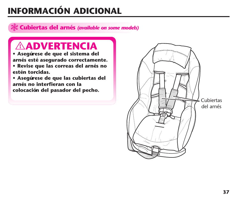 Advertencia, Información adicional | Graco ComfortSport User Manual | Page 83 / 92