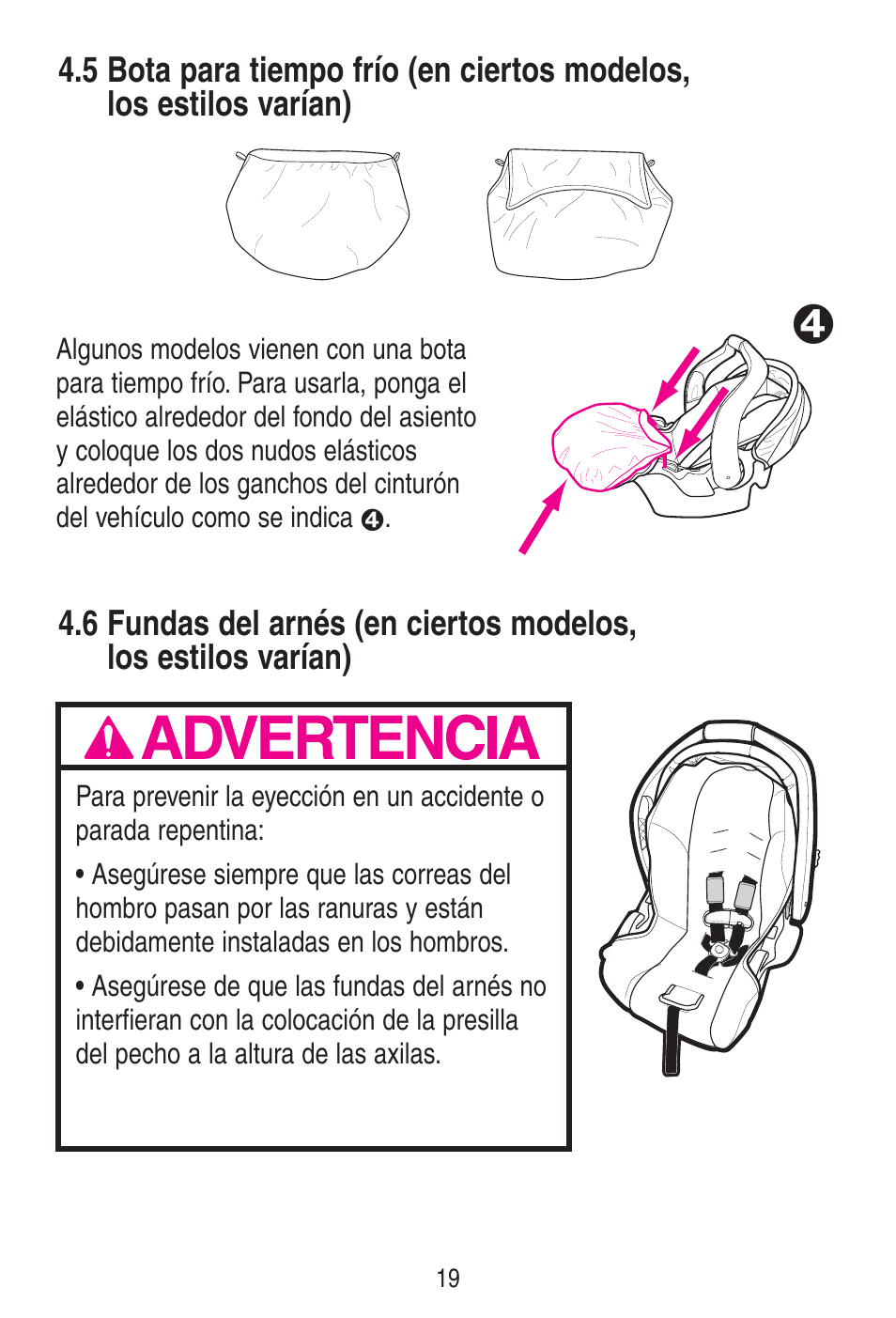 Aadvertencia | Graco SNUGRIDE 30 PD115793C User Manual | Page 63 / 88