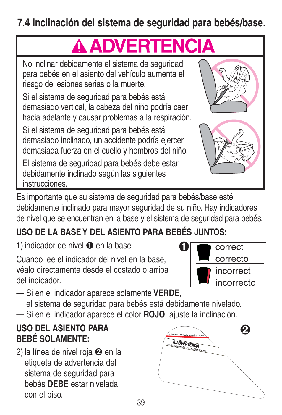 A advertencia | Graco SNUGRIDE 30 PD115793C User Manual | Page 83 / 88