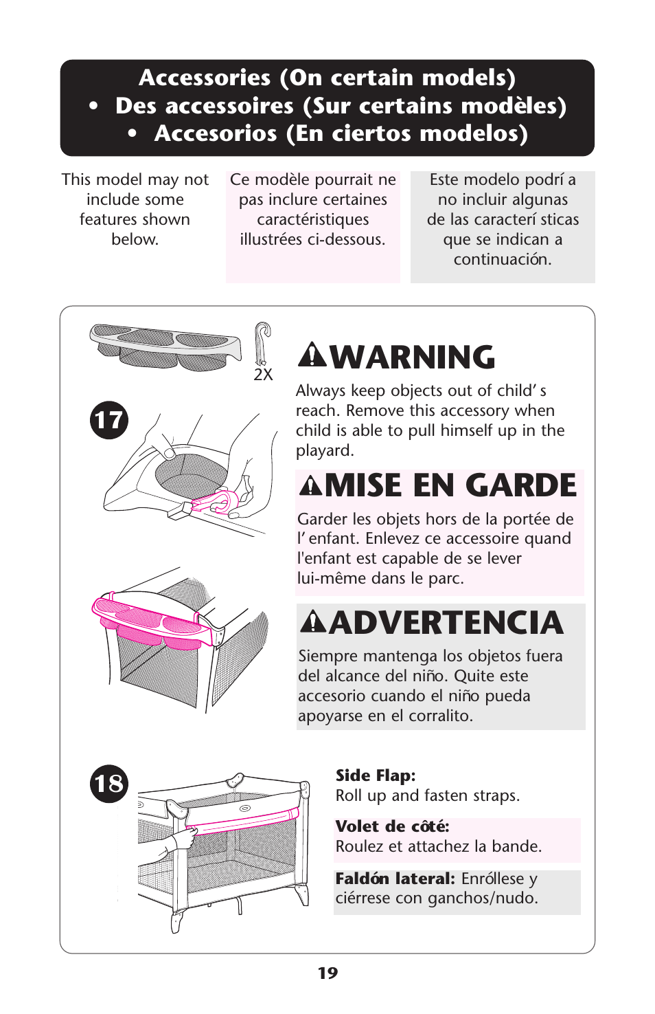 Warning, Advertencia, Mise en garde | Graco ISPP077AB User Manual | Page 19 / 49