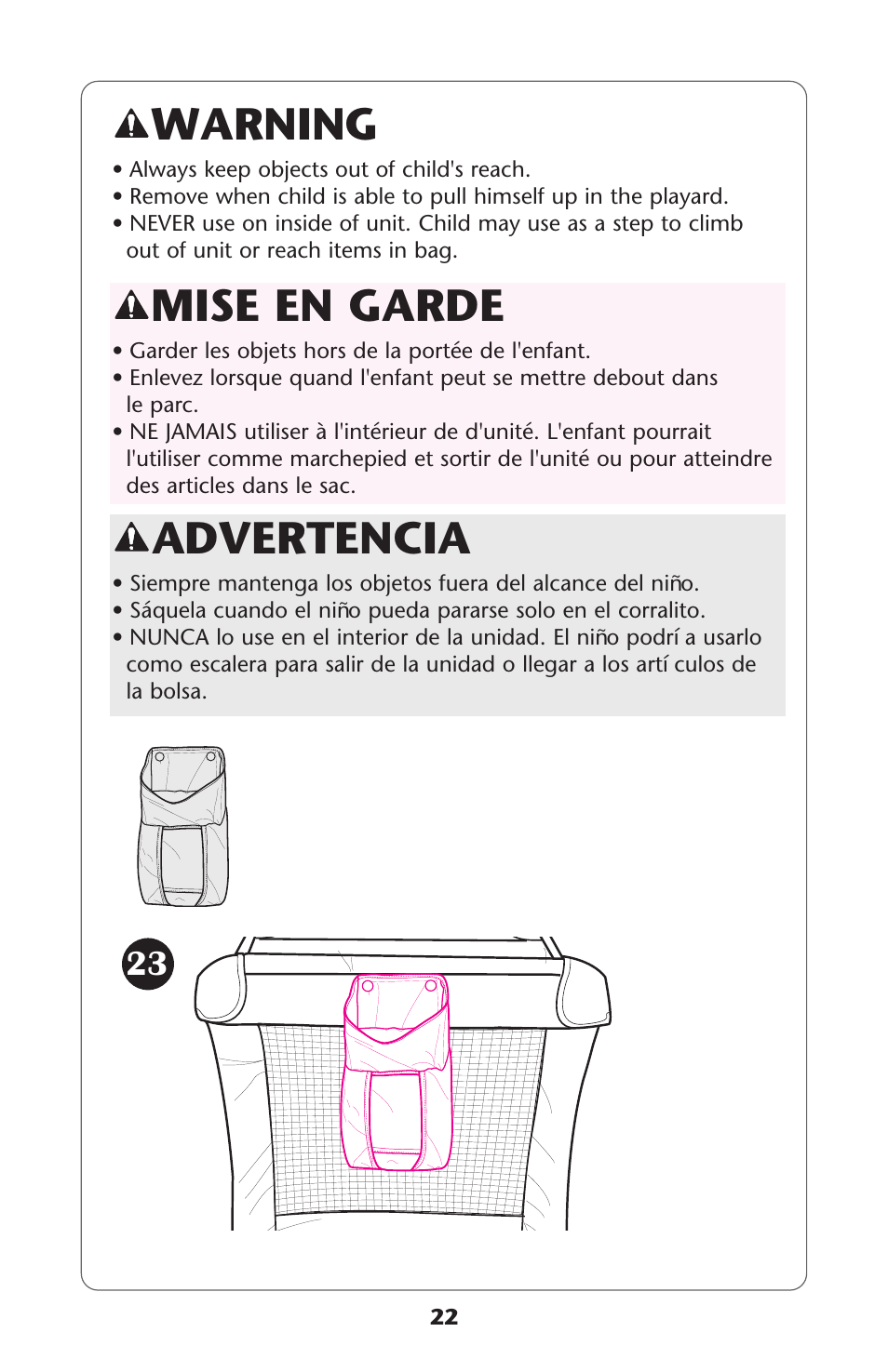 Advertencia, Mise en garde, Warning | Graco ISPP077AB User Manual | Page 22 / 49