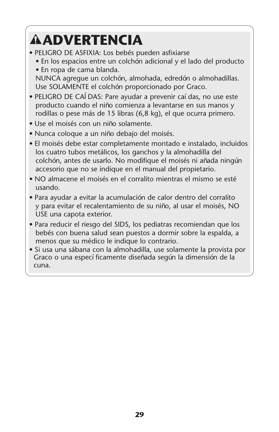 Advertencia | Graco ISPP077AB User Manual | Page 29 / 49