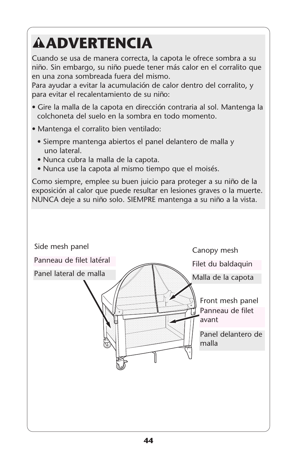 Advertencia | Graco ISPP077AB User Manual | Page 44 / 49