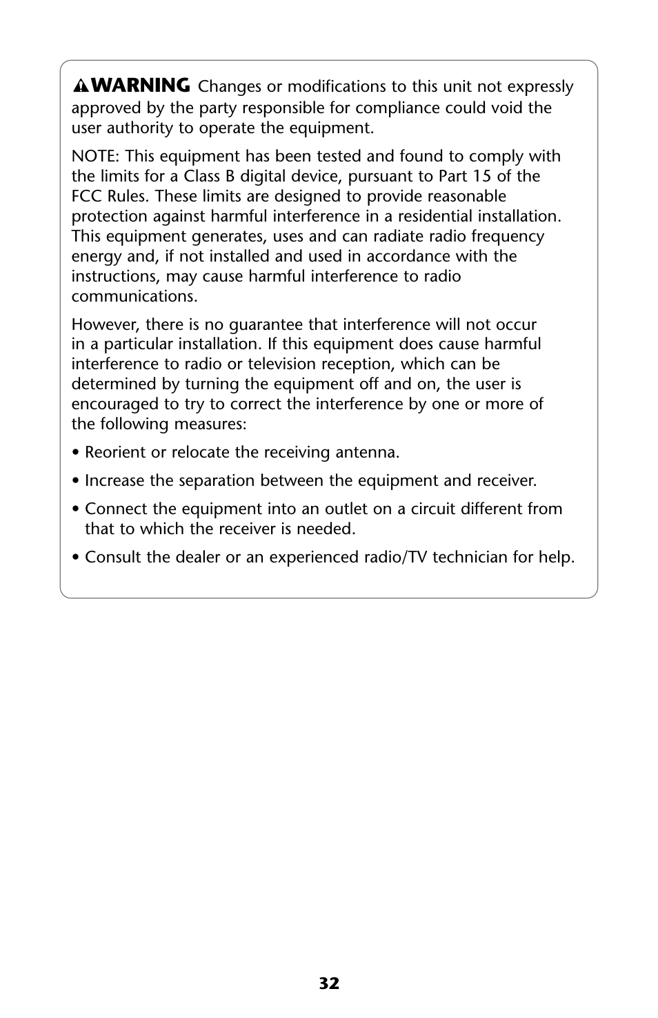 Warning | Graco ISPJ002AB User Manual | Page 32 / 44