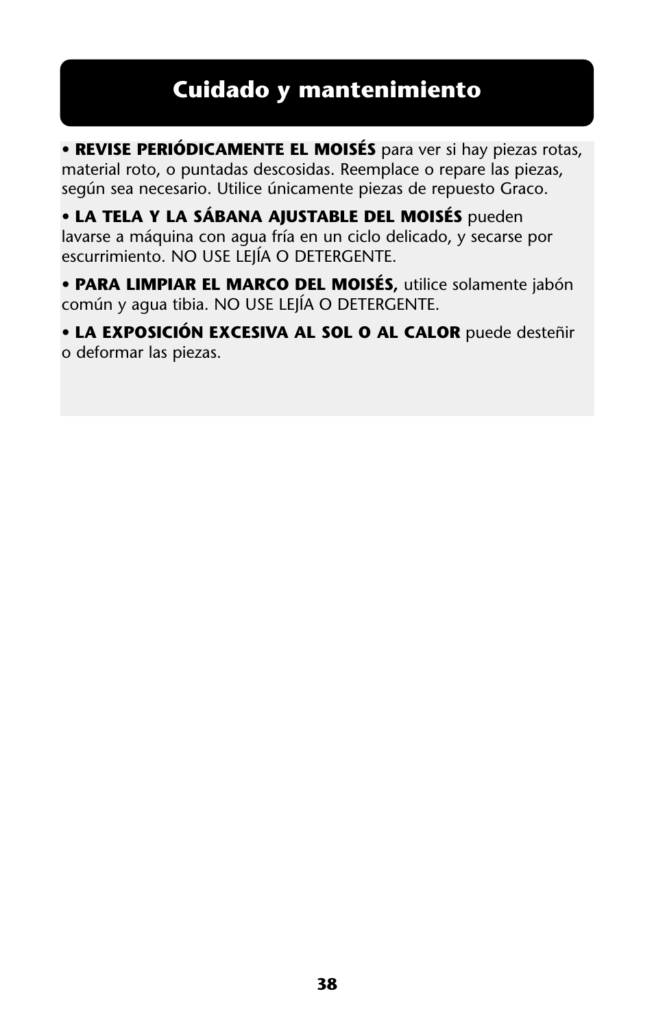 Cuidado y mantenimiento | Graco ISPJ002AB User Manual | Page 38 / 44