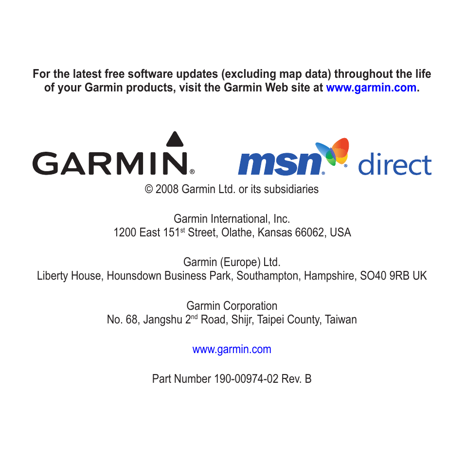Garmin nuvi 285W User Manual | Page 12 / 12