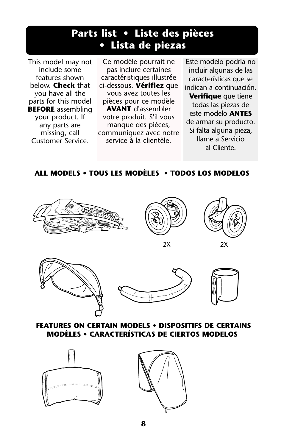 Parts list • liste des pièces • lista de piezas | Graco Mosaic User Manual | Page 8 / 32